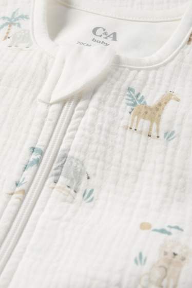 Baby Girls - Elephant, giraffe and lion - baby sleeping bag - 6-18 months - white