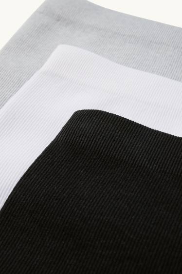 Bambine - Confezione da 3 - boxer - a coste - nero / grigio