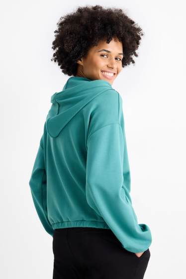Damen - Sweatjacke mit Kapuze - türkis