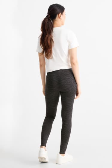 Damen - Leggings - gemustert - schwarz