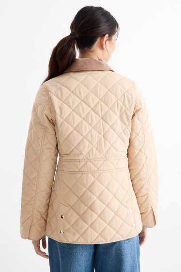 Women - Quilted jacket - beige