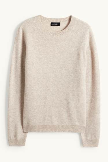 Femmes - Pull en cachemire - beige clair