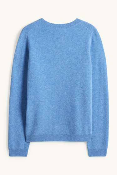 Dames - Trui van kasjmier - blauw