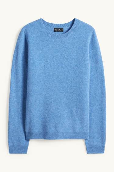 Dames - Trui van kasjmier - blauw