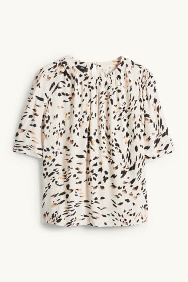 Damen - Bluse - gemustert - cremeweiss