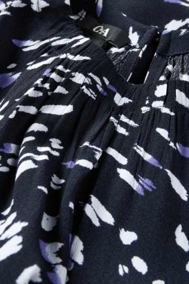 Damen - Bluse - gemustert - dunkelblau