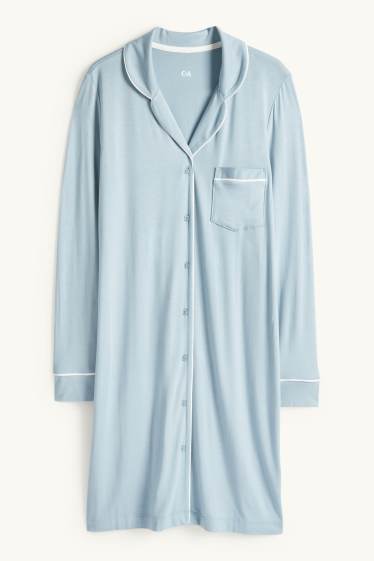 Dames - Nachthemd van viscose - lichtblauw