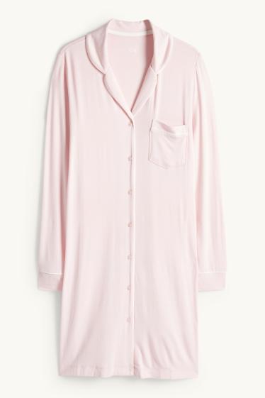 Dames - Nachthemd van viscose - roze