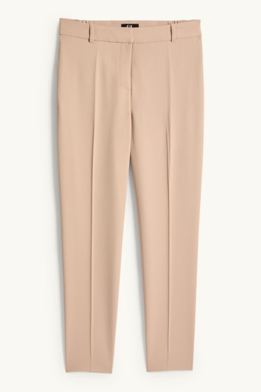 Donna - Pantaloni business - vita media - taglio a sigaretta - beige