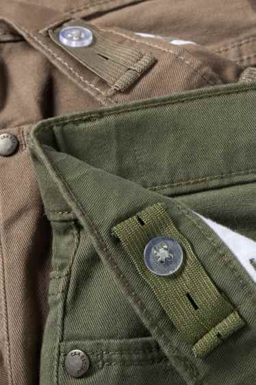 Enfants garçons - Lot de 2 - pantalons - marron / vert foncé