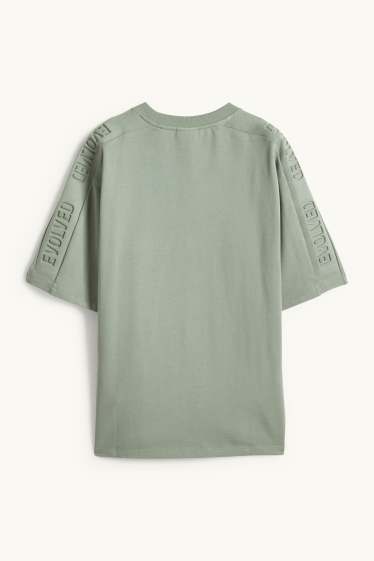 Pánské - Tričko - oversized - zelená