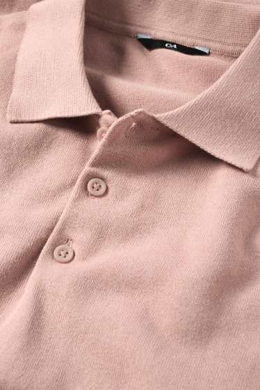 Bărbați - Tricou polo din tricot - regular fit - roz