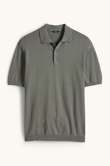 Bărbați - Tricou polo din tricot - regular fit - kaki