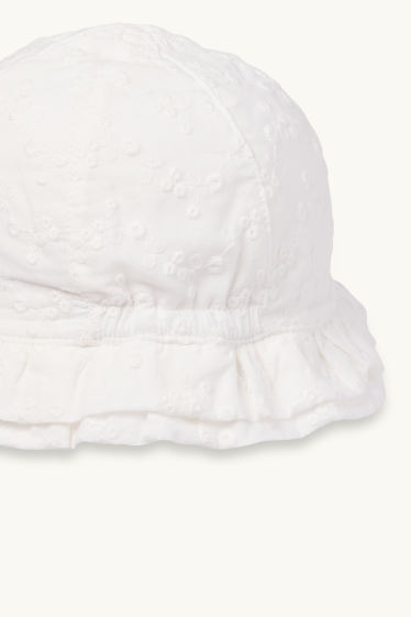 Bébés filles - Bob pour bébé - broderie anglaise - blanc