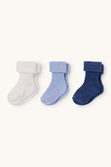 Baby Jungen - Multipack 3er - Erstlings-Socken - blau / weiss
