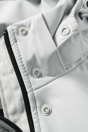 Femei - Palton din softshell cu glugă - rezistent la apă - 4 Way Stretch - gri deschis