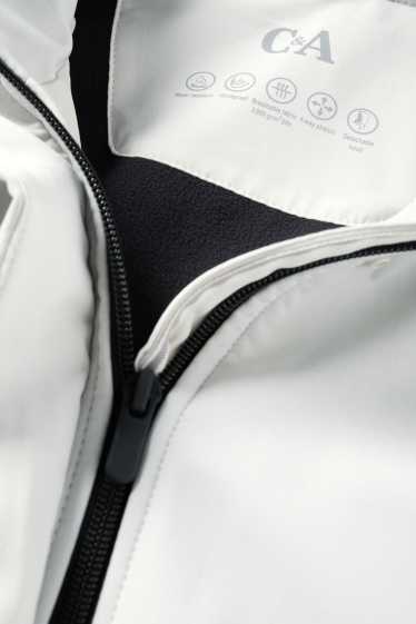 Femei - Palton din softshell cu glugă - rezistent la apă - 4 Way Stretch - gri deschis