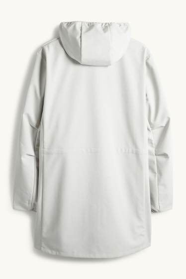 Femei - Palton din softshell cu glugă - rezistent la apă - 4 Way Stretch - gri deschis