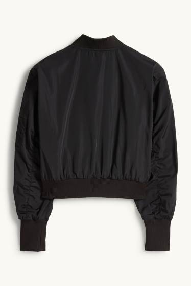 Dames - Kort bomberjack - zwart