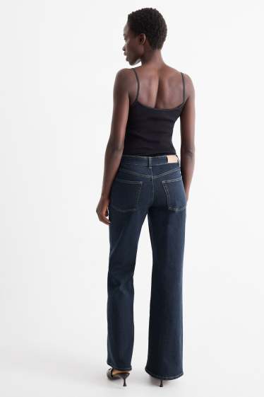 Femmes - Wide leg jean - mid waist - jean bleu foncé