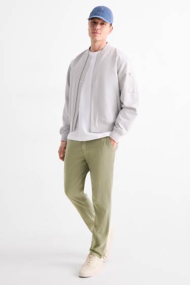 Pánské - Kalhoty chino - slim fit - zelená