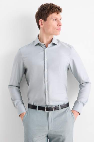Hommes - Chemise de bureau - regular fit - col cutaway - sans repassage - vert menthe