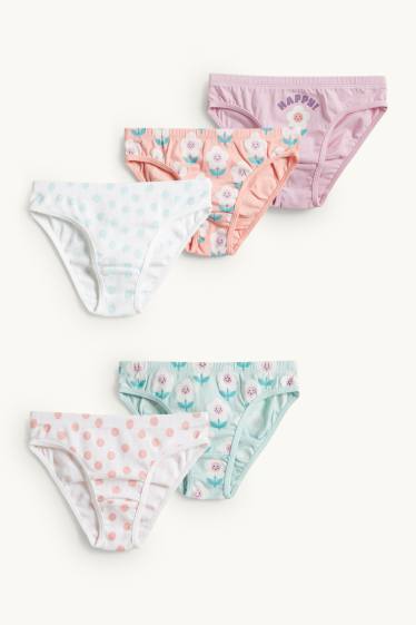 Kinder Mädchen - Multipack 5er - Blume - Slip - bunt