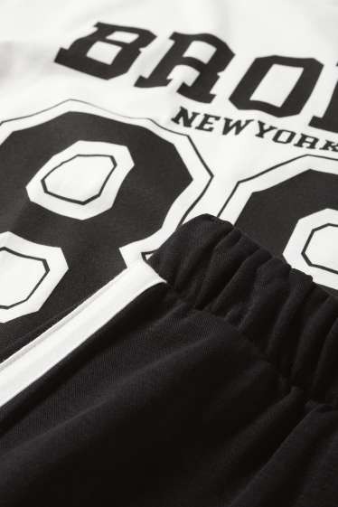 Enfants filles - Bronx - ensemble - T-shirt et bas de jogging - 2 pièces - noir / blanc
