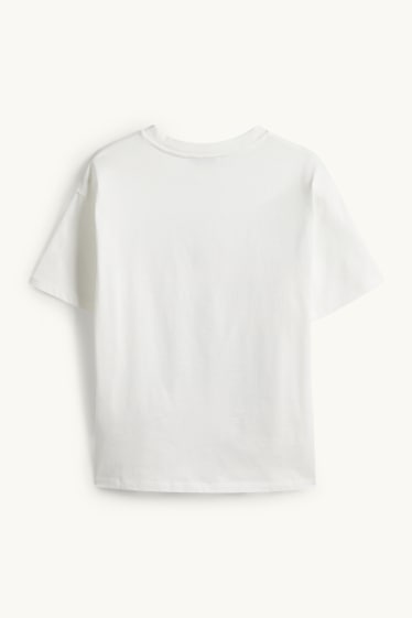 Kinder Mädchen - Teddybär - Kurzarmshirt - weiß