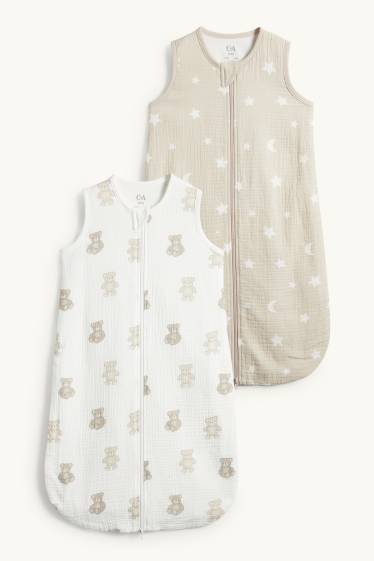 Unisexe - Lot de 2 - teddy bear - gigoteuse bébé - 6 à 18 mois - blanc / beige