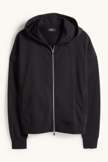 Men - Zip-through hoodie - black