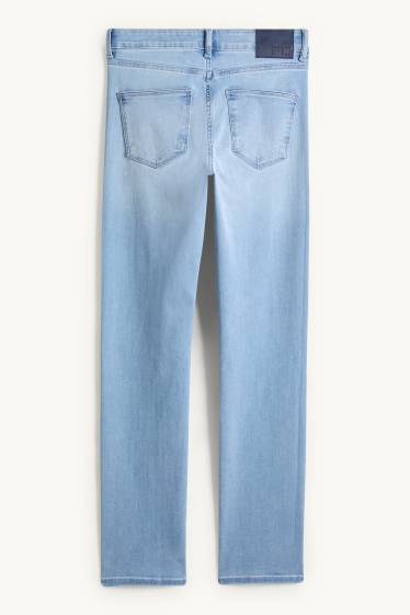 Women - Straight jeans - mid-rise waist - denim-light blue