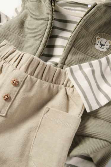 Miminka - chlapci - Lev - outfit pro miminka - 3dílný - khaki