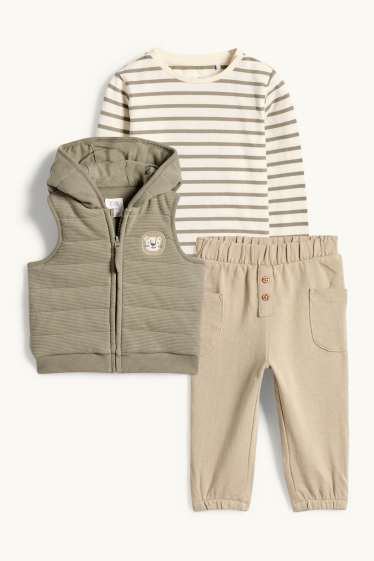 Miminka - chlapci - Lev - outfit pro miminka - 3dílný - khaki