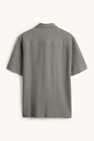 Home - Camisa - regular fit - Kent - texturada - verd fosc