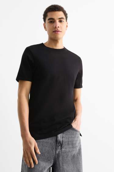 Heren - T-shirt - regular fit - zwart