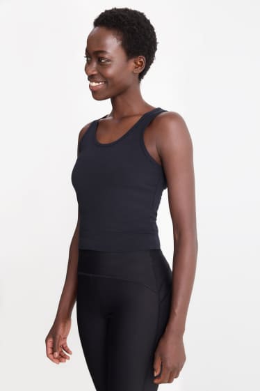 Damen - Sport-Crop-Top - dunkelblau