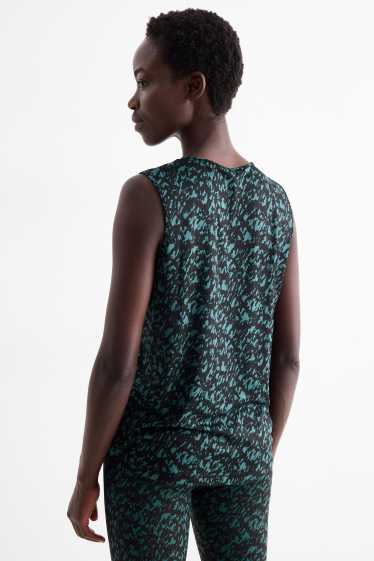 Women - Technical top - 4 Way Stretch - patterned - dark green / black