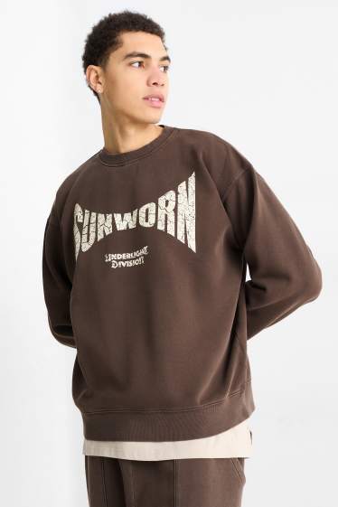 Herren - Oversized-Sweatshirt - braun