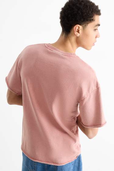 Hommes - T-shirt - relaxed fit - rouge clair