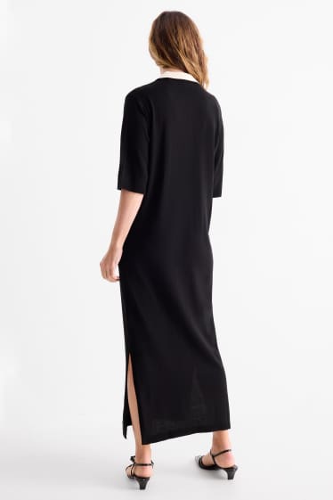 Femmes - Robe en maille - straight fit - noir