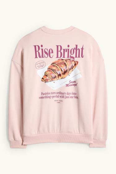 Femei - Bluză de molton - roz