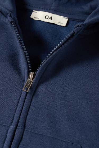 Copii - Băieți - Hanorac cu fermoar și glugă - albastru închis