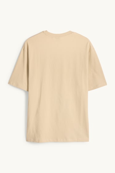 Pánské - Tričko - relaxed fit - béžová