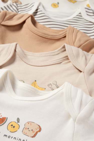 Unisex - Multipack 5 ks - snídaně - body pro miminka - světle béžová