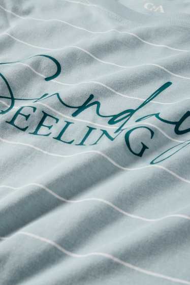 Dona - Camisa de dormir - de ratlles - turquesa