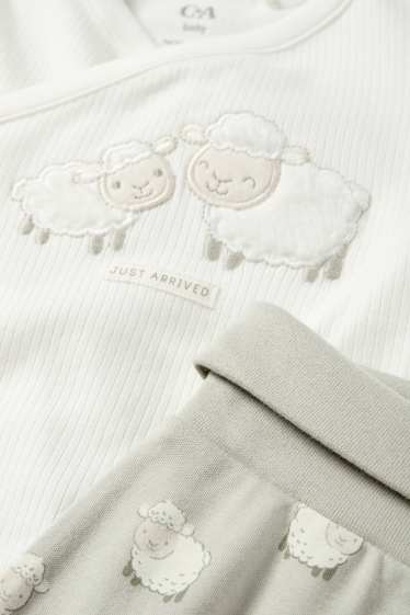 Neonati - Pecorella - completo per neonati - 2 pezzi - bianco