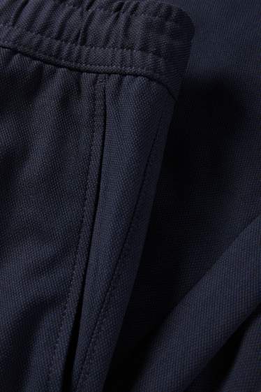 Pánské - Kalhoty chino - tapered fit - strukturované - tmavomodrá