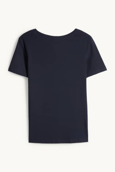 Femmes - T-shirt - slim fit - bleu foncé