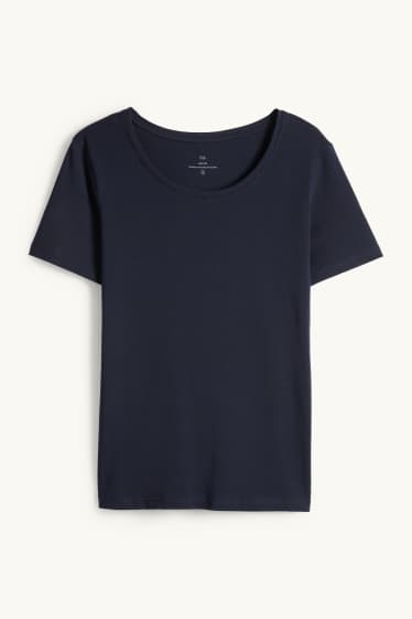 Femmes - T-shirt - slim fit - bleu foncé